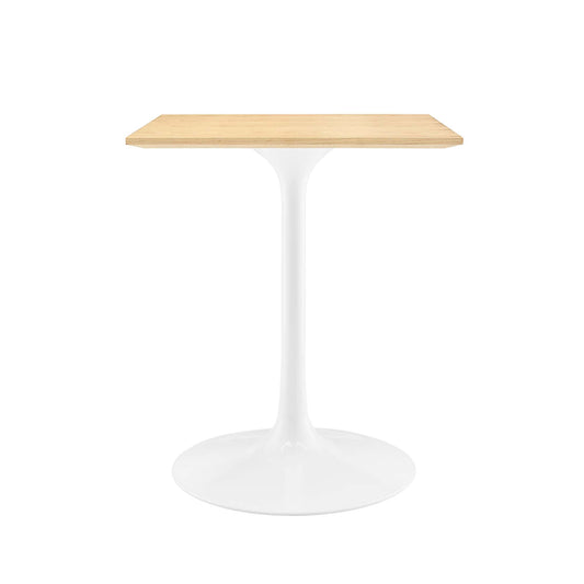 Ensemble Square Dining Table, Extra Small, White & Natural Wood