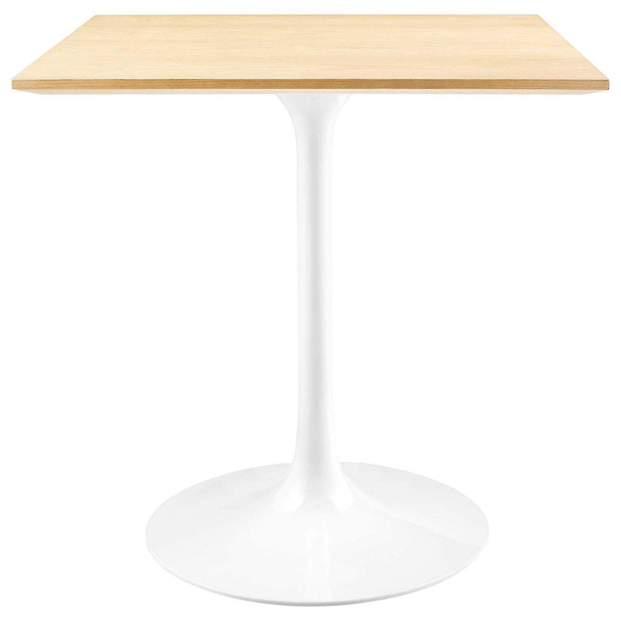 Ensemble Square Dining Table, Small, White & Natural Wood