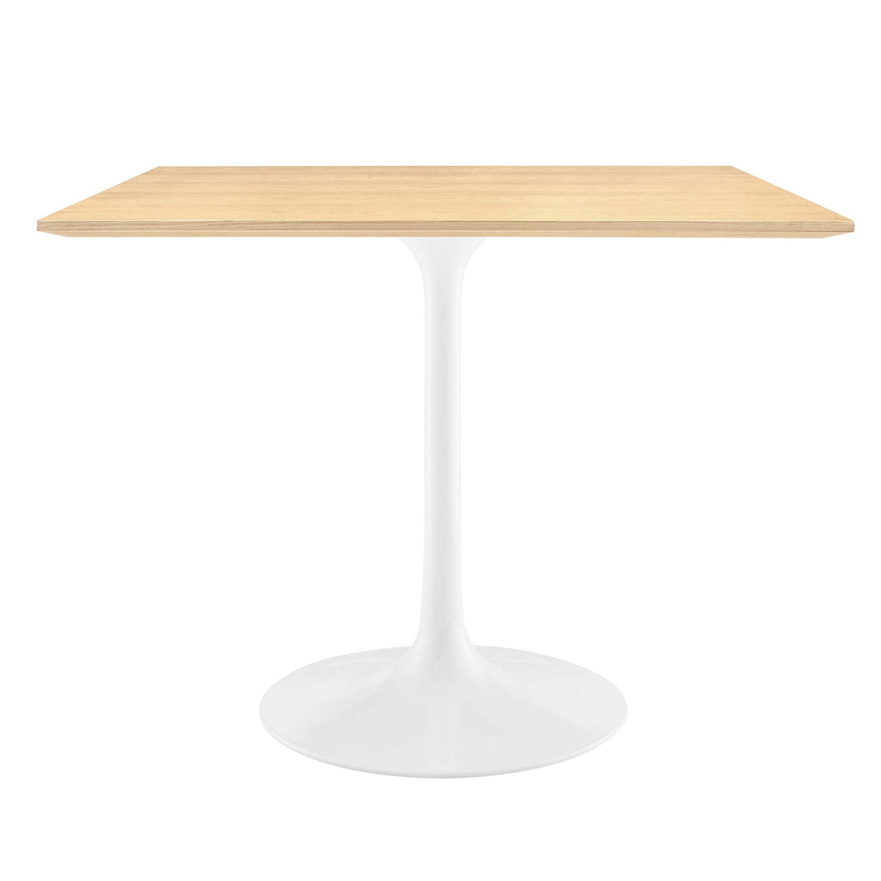 Ensemble Square Dining Table, Medium, White & Natural Wood