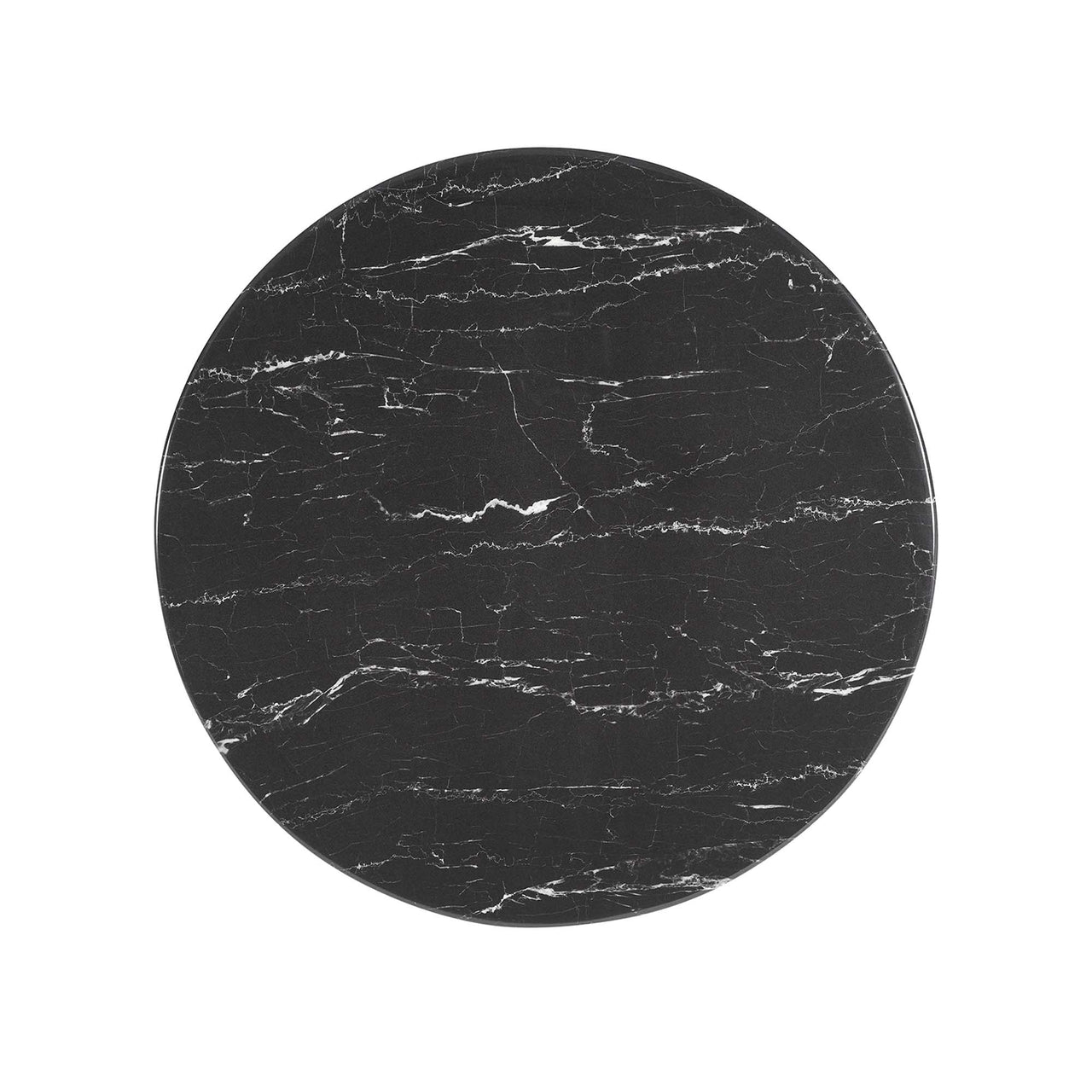 Ensemble Round Faux Marble Dining Table, Extra Small, White & Black
