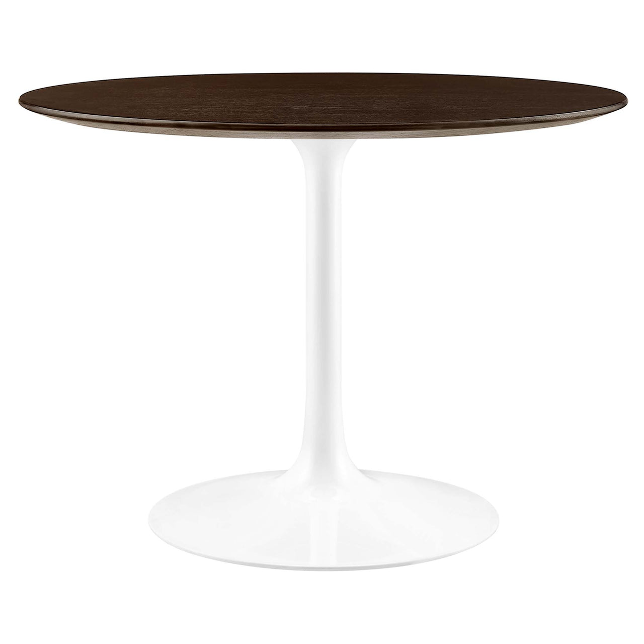 Ensemble Round Dining Table, Medium, White & Cherry Walnut