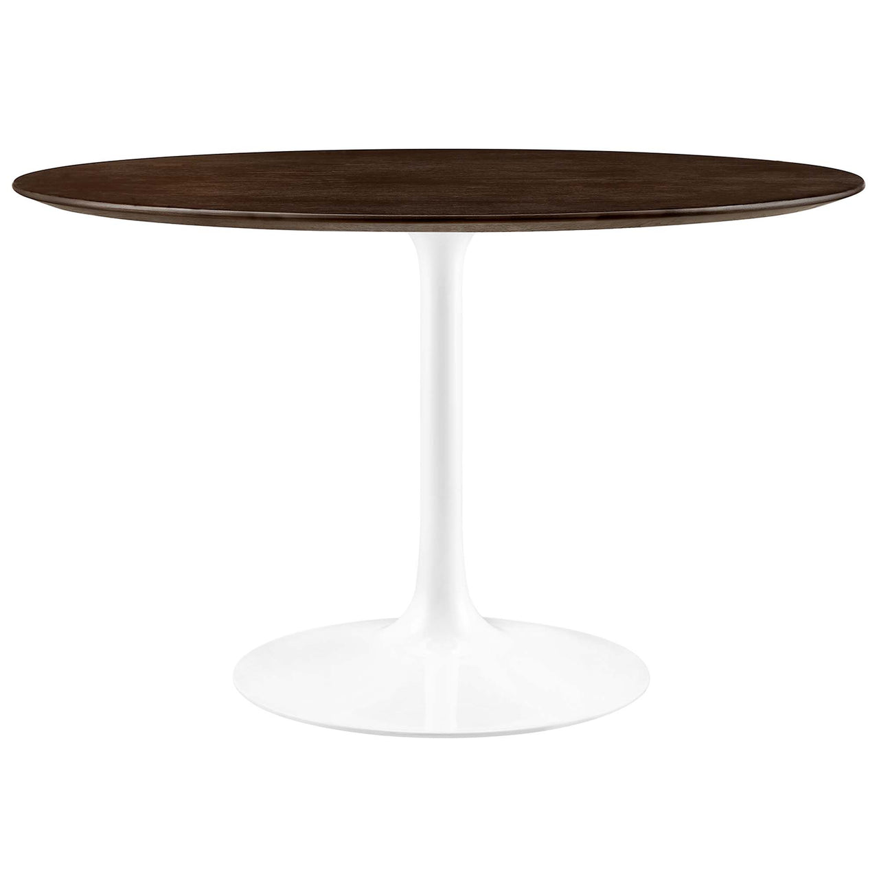 Ensemble Round Dining Table, Large, White & Cherry Walnut