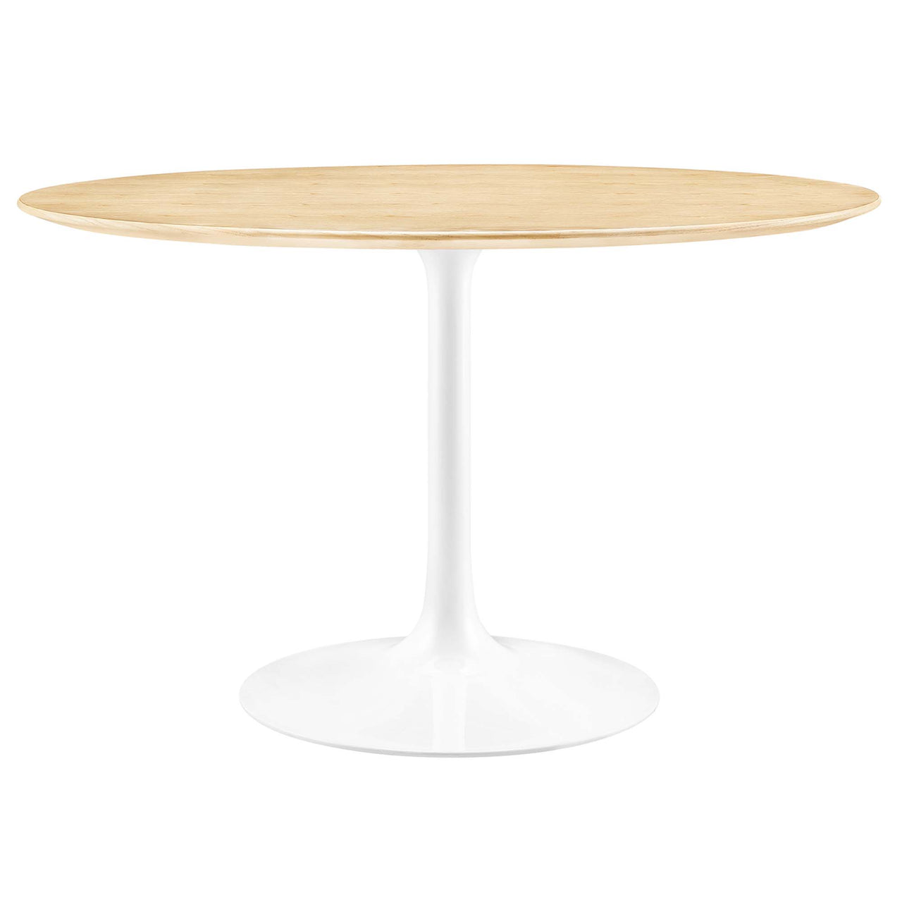 Ensemble Round Dining Table, Large, White & Natural Wood