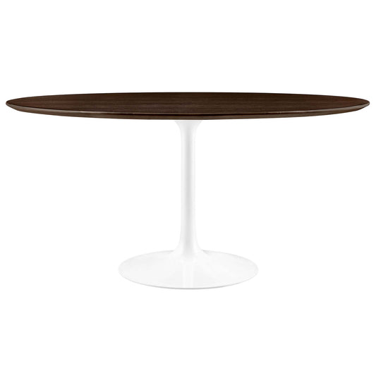 Ensemble Round Dining Table, XXL, White & Cherry Walnut