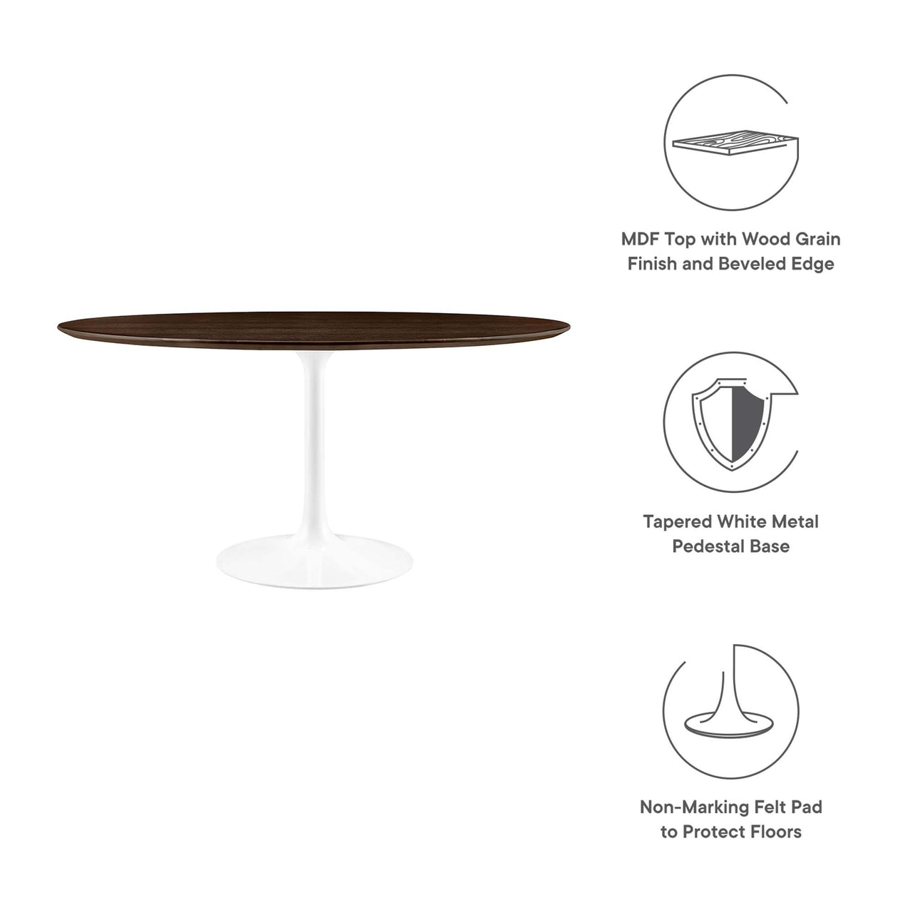 Ensemble Round Dining Table, XXL, White & Cherry Walnut