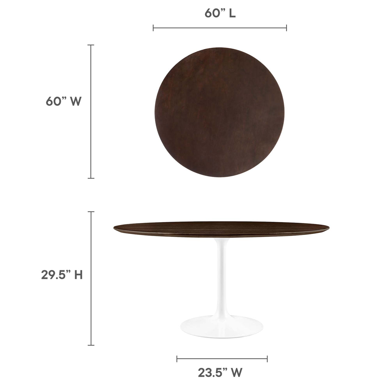 Ensemble Round Dining Table, XXL, White & Cherry Walnut