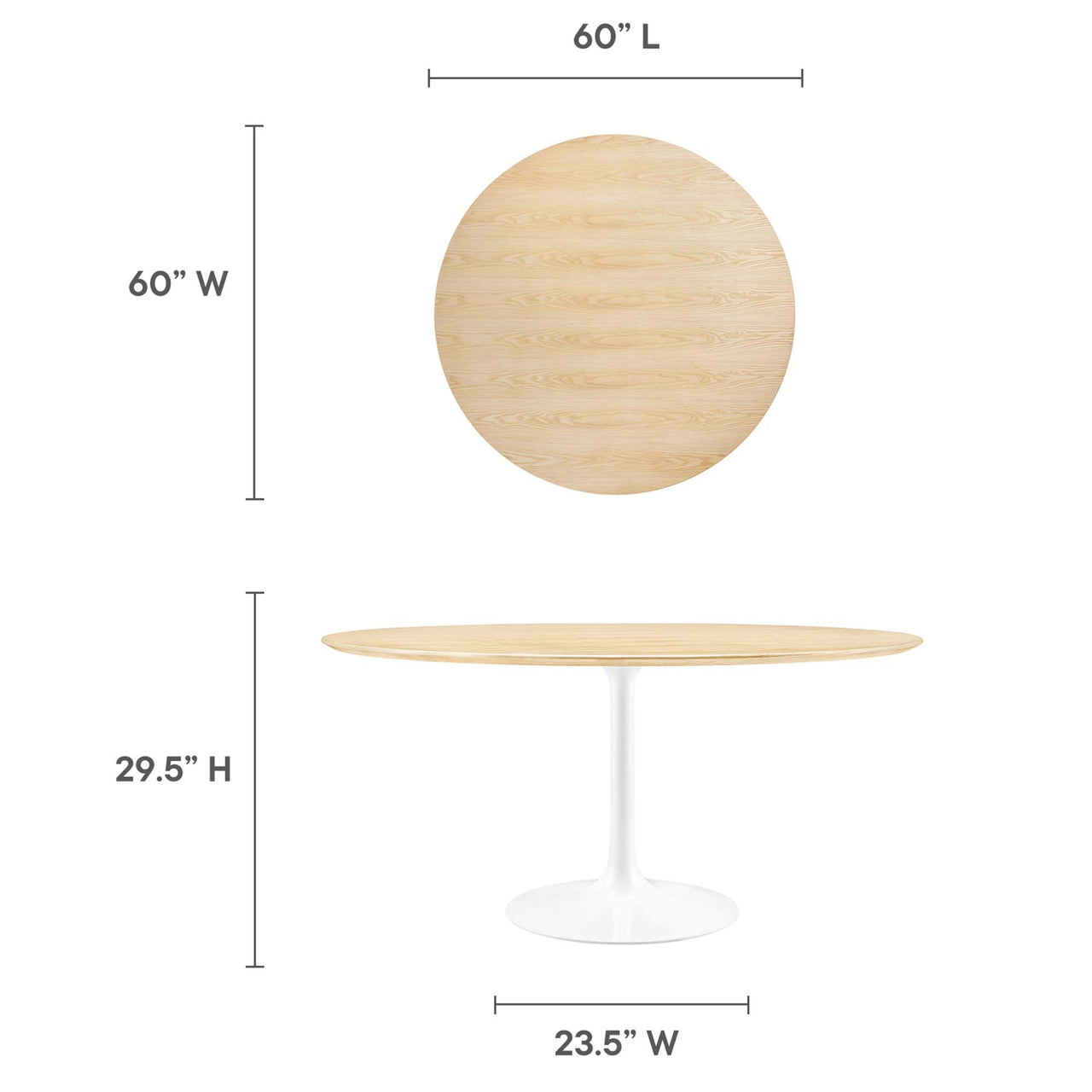 Ensemble Round Dining Table, XXL, White & Natural Wood