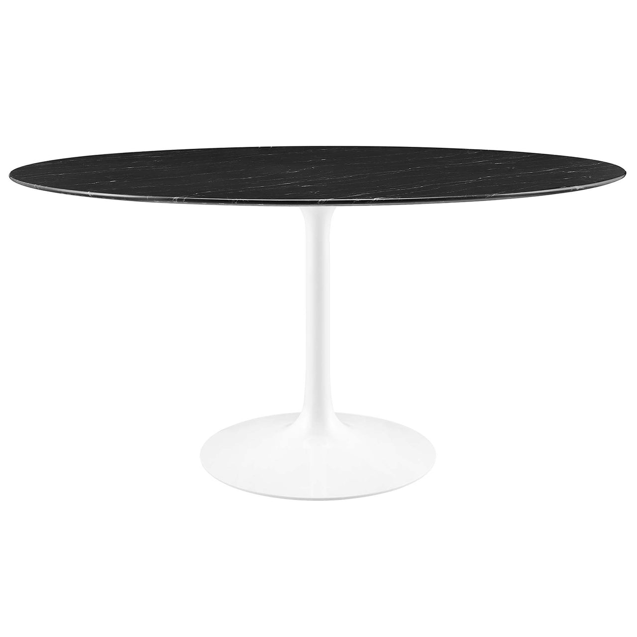 Ensemble Round Faux Marble Dining Table, XXL, White & Black