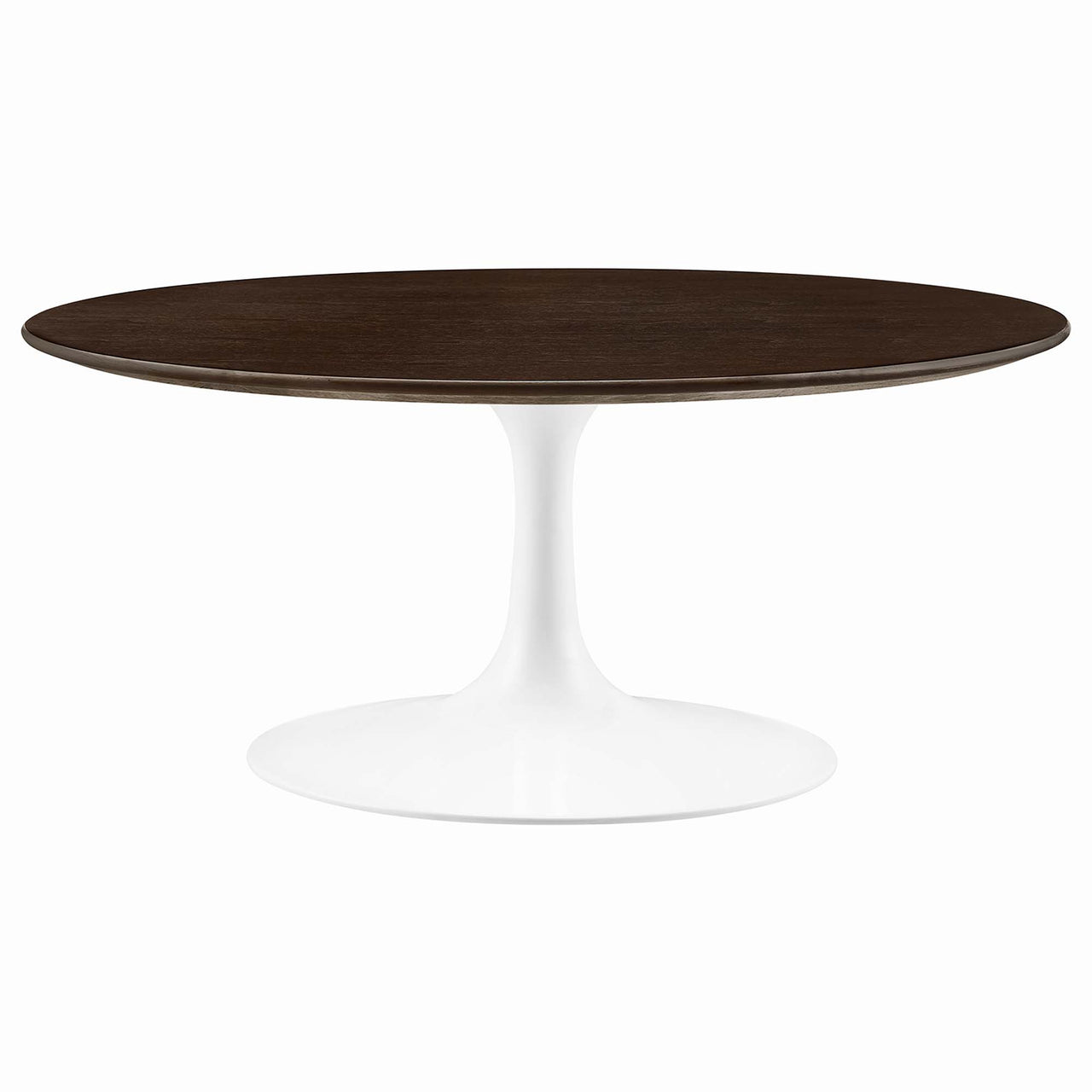 Ensemble Round Coffee Table, Medium, White & Cherry Walnut