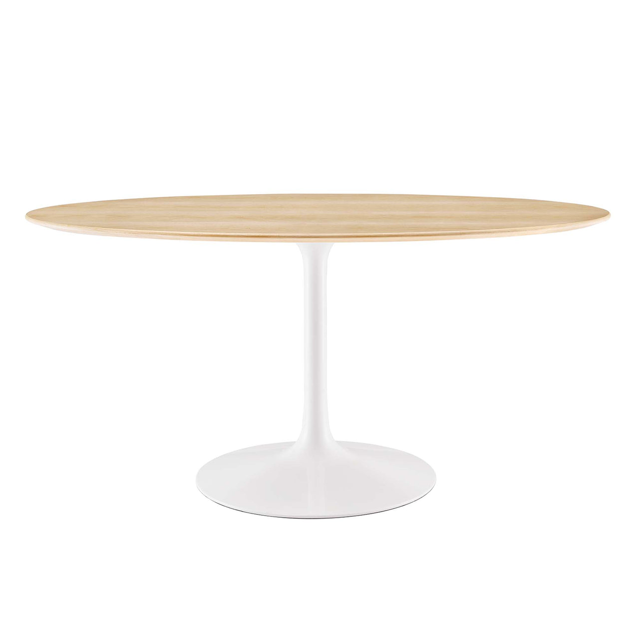 Ensemble Oval Dining Table, Large, White & Natural Wood