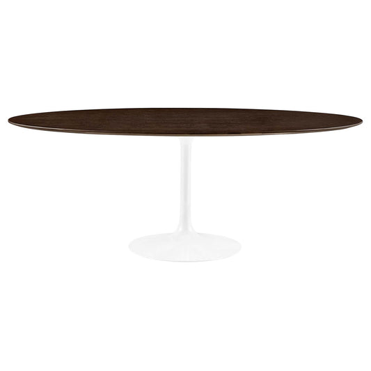 Ensemble Oval Dining Table, Extra Large, White & Cherry Walnut