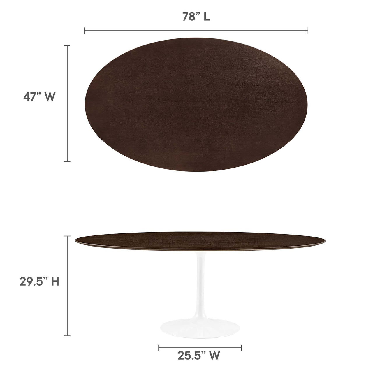 Ensemble Oval Dining Table, Extra Large, White & Cherry Walnut