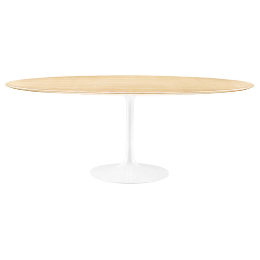 Ensemble Oval Dining Table, Extra Large, White & Natural Wood
