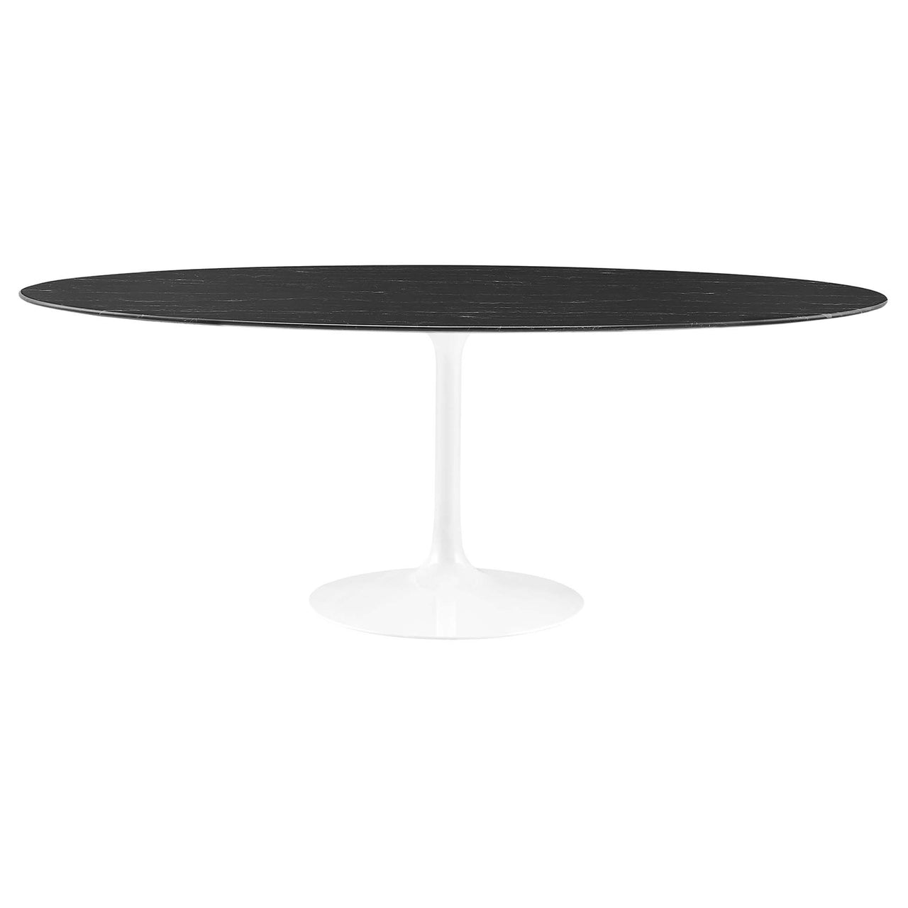 Ensemble Oval Faux Marble Dining Table, Extra Large, White & Black