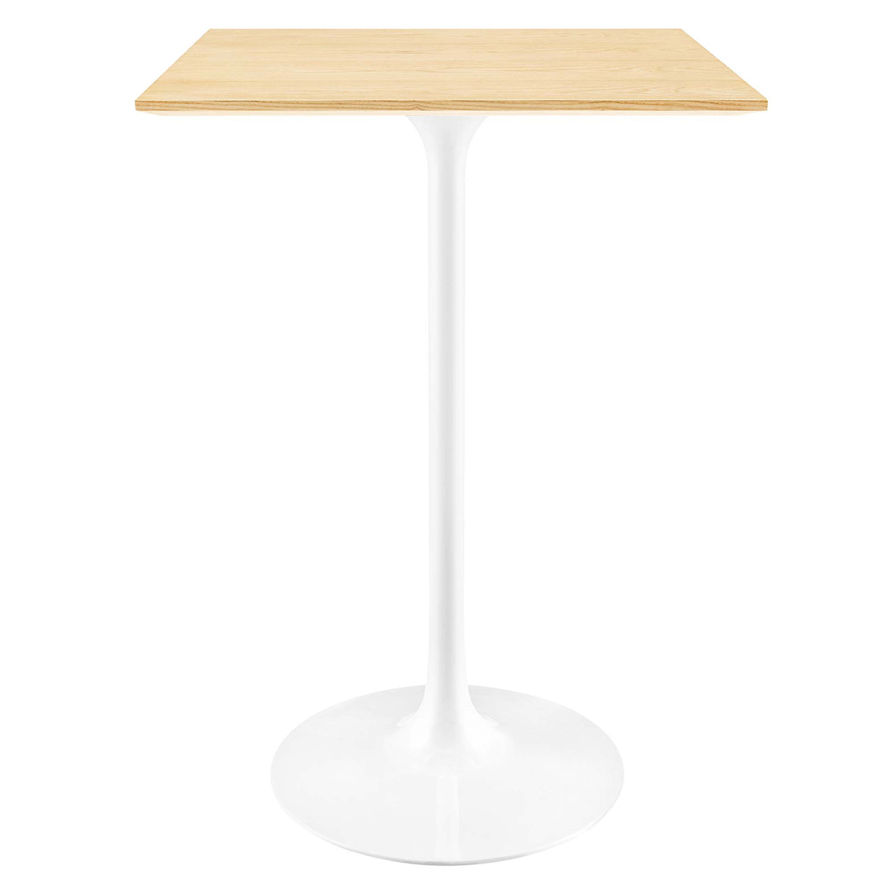 Ensemble Square Bar Table, White & Natural Wood