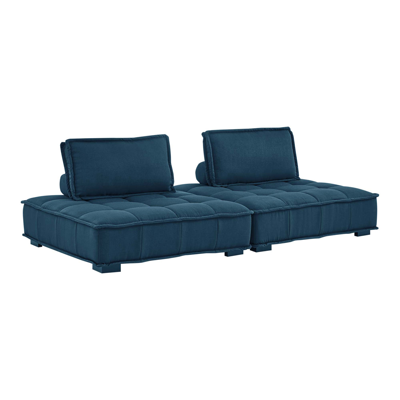 Introvert Fabric Modular Loveseat Sectional, Azure