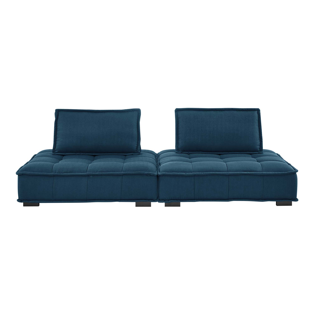 Introvert Fabric Modular Loveseat Sectional, Azure