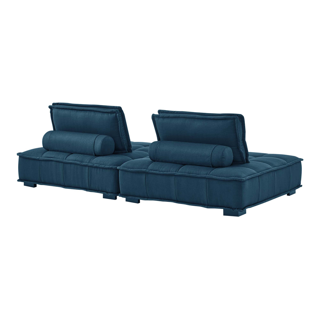 Introvert Fabric Modular Loveseat Sectional, Azure
