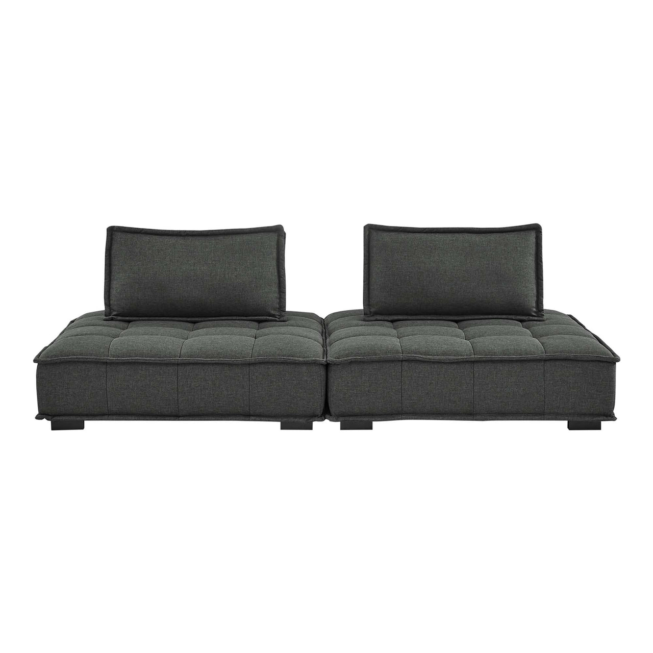Introvert Fabric Modular Loveseat Sectional, Gray