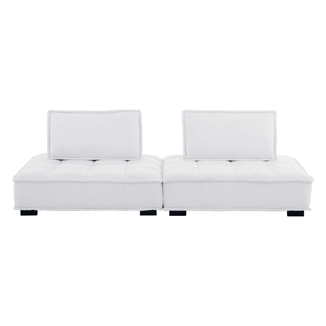 Introvert Fabric Modular Loveseat Sectional, White