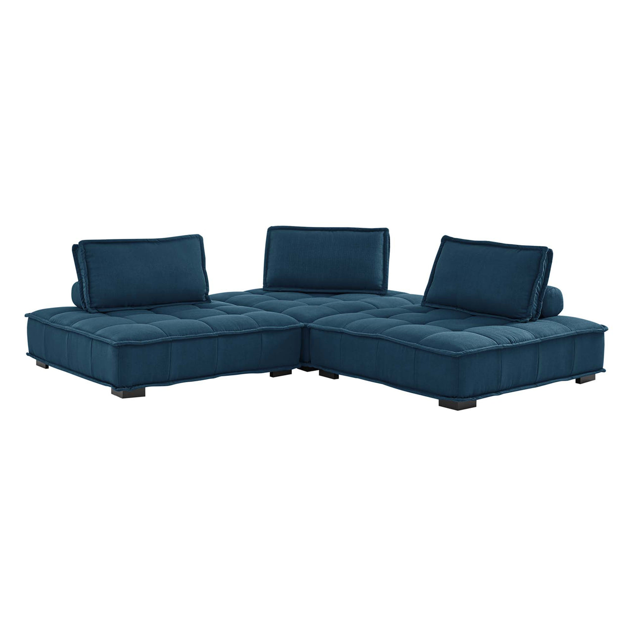 Introvert Fabric Modular Sofa Sectional, Azure