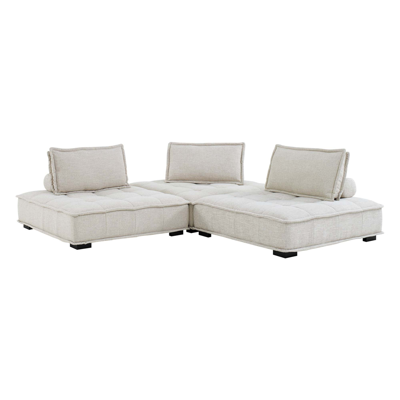 Introvert Fabric Modular Sofa Sectional, Beige