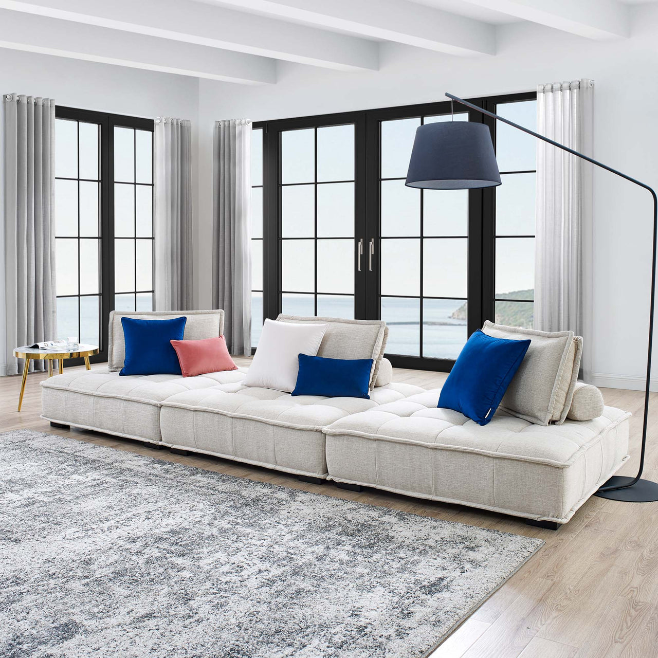 Introvert Fabric Modular Sofa Sectional, Beige