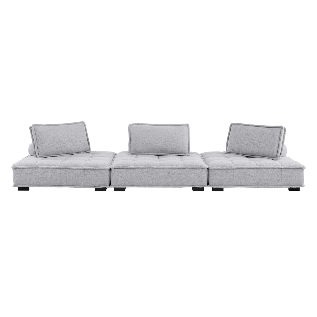 Introvert Fabric Modular Sofa Sectional, Light Gray