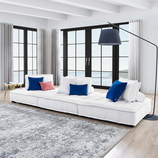 Introvert Fabric Modular Sofa Sectional, White