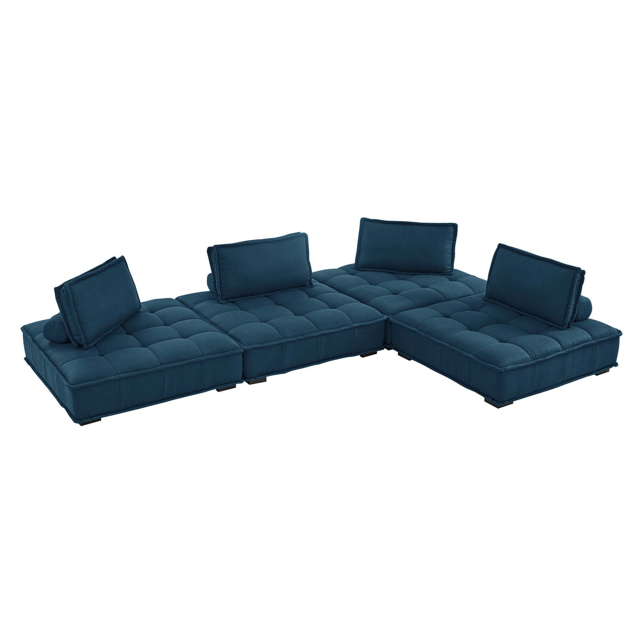 Introvert Fabric L-Shaped Modular Sectional, Azure