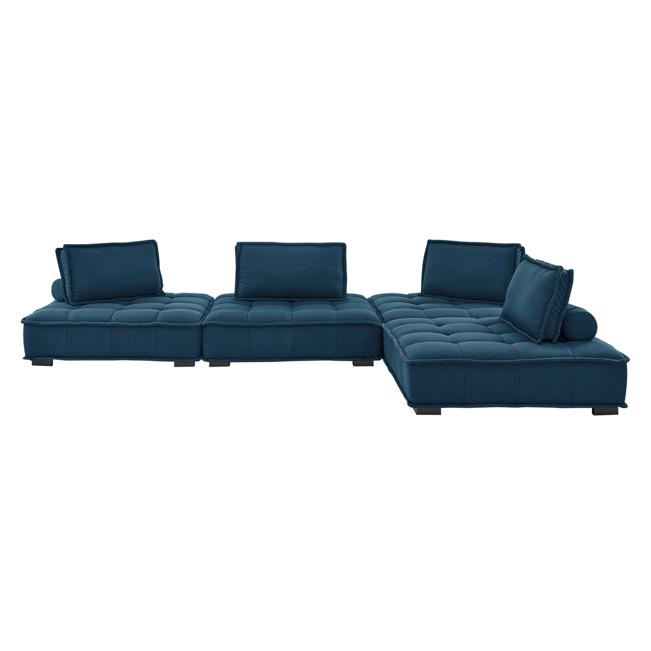 Introvert Fabric L-Shaped Modular Sectional, Azure