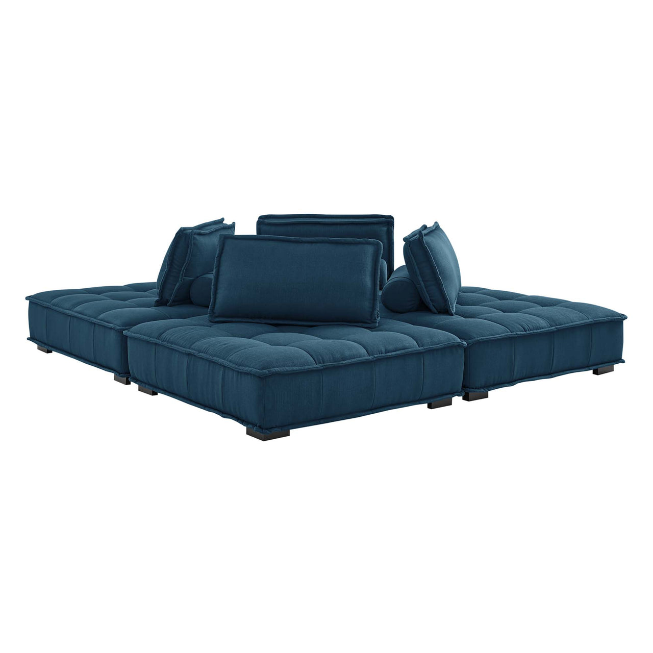 Introvert Fabric L-Shaped Modular Sectional, Azure