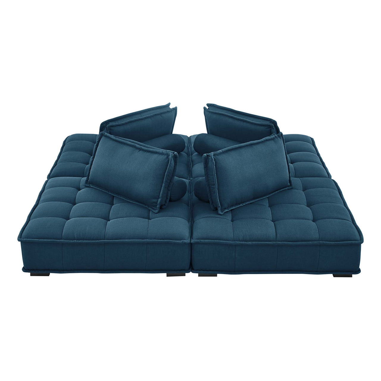 Introvert Fabric L-Shaped Modular Sectional, Azure