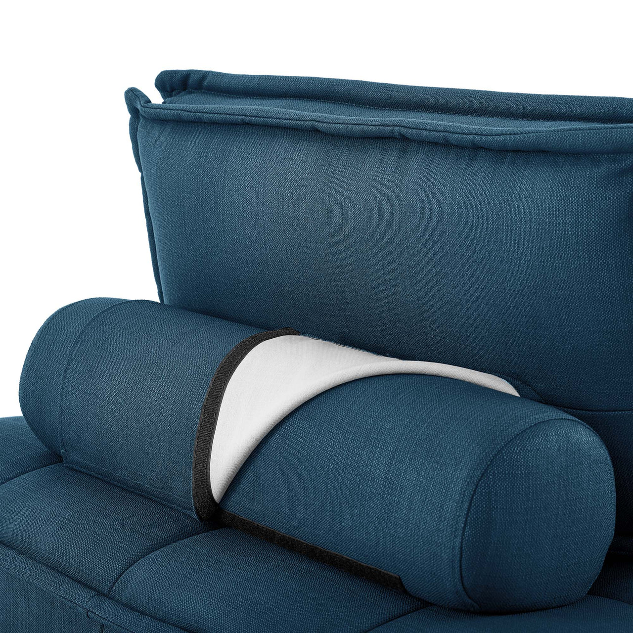 Introvert Fabric L-Shaped Modular Sectional, Azure