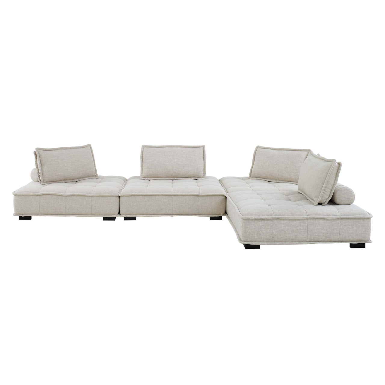 Introvert Fabric L-Shaped Modular Sectional, Beige
