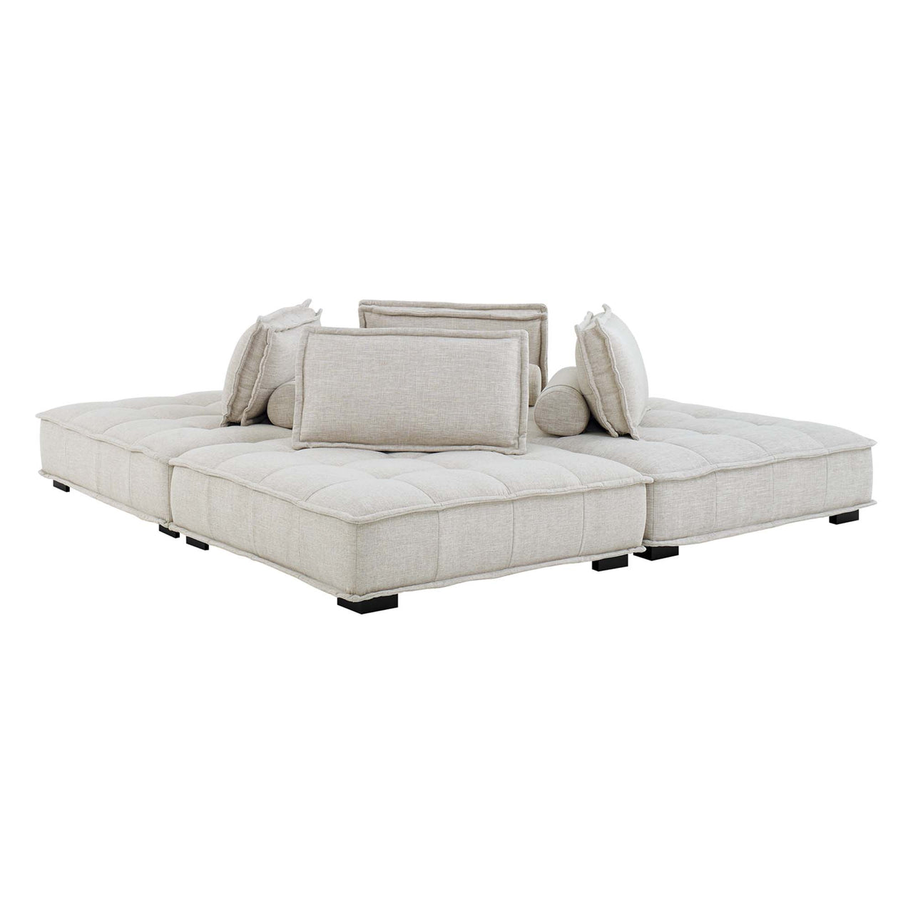 Introvert Fabric L-Shaped Modular Sectional, Beige