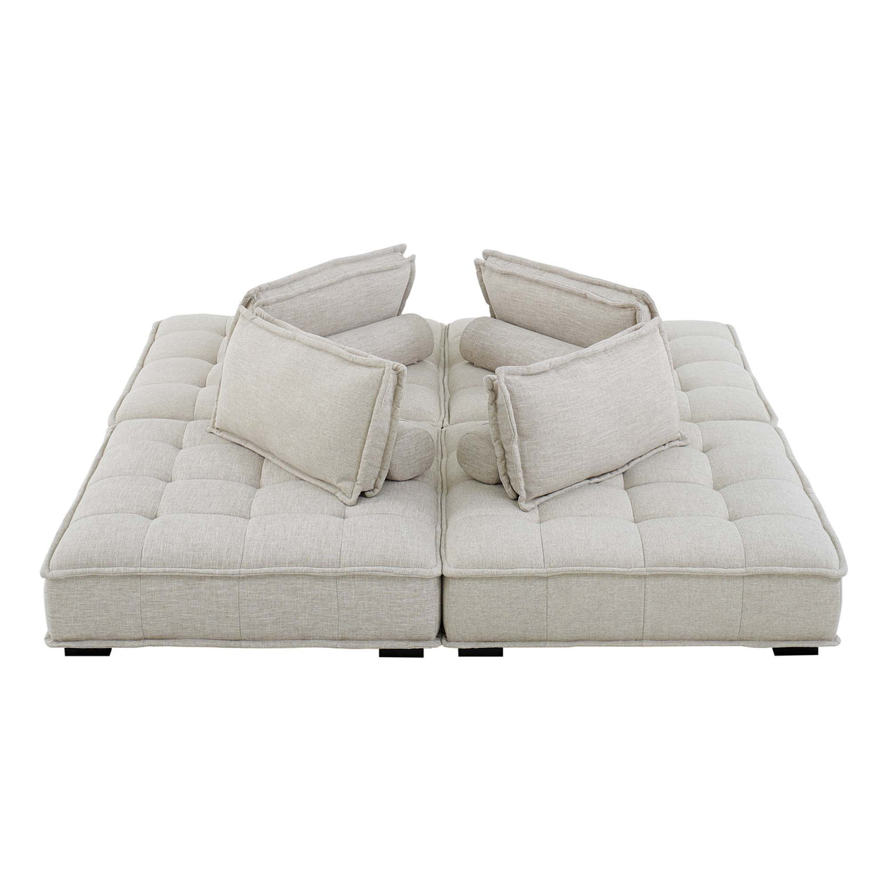 Introvert Fabric L-Shaped Modular Sectional, Beige