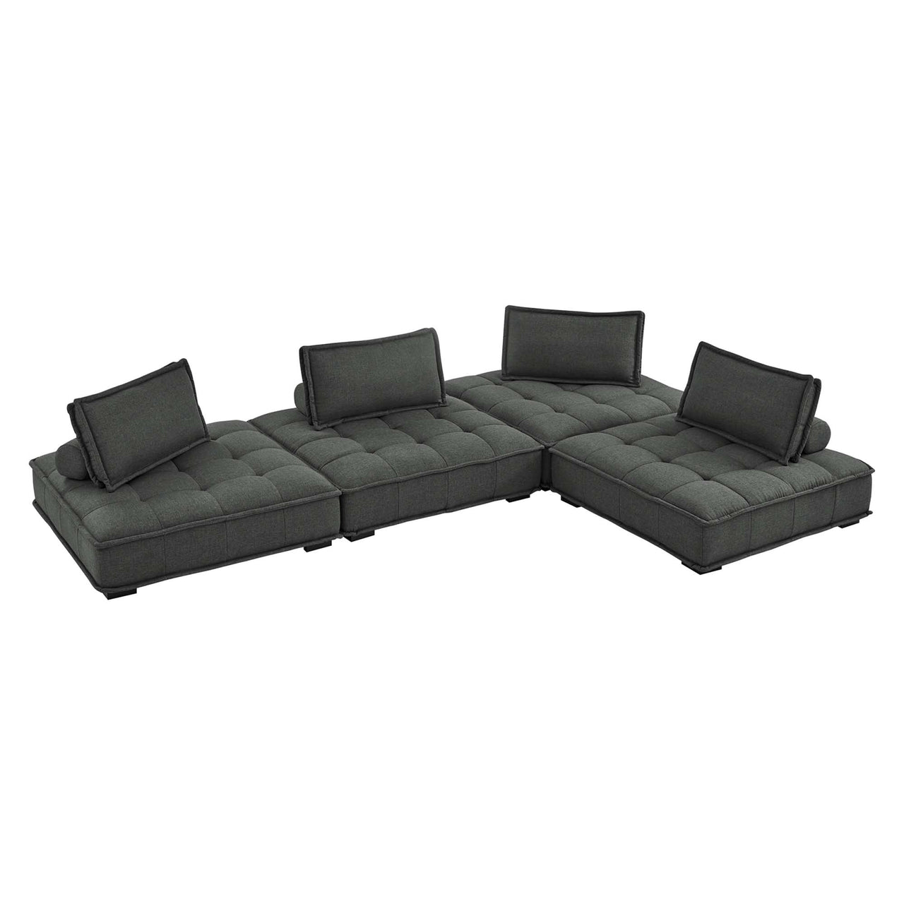 Introvert Fabric L-Shaped Modular Sectional, Gray
