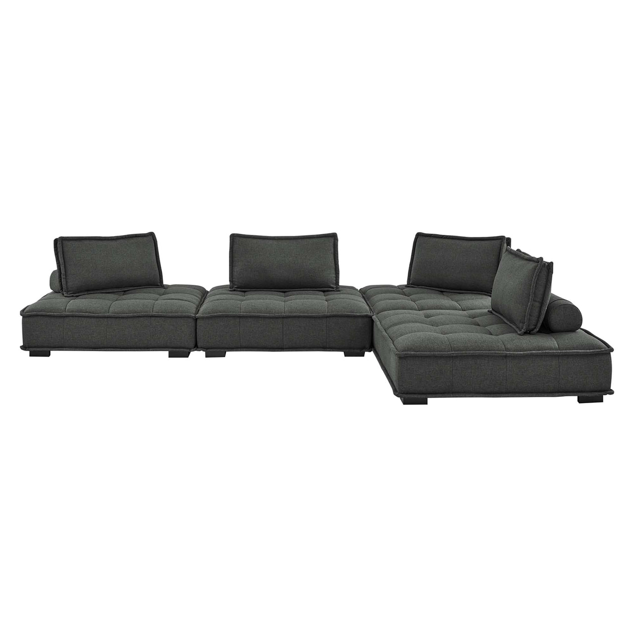 Introvert Fabric L-Shaped Modular Sectional, Gray