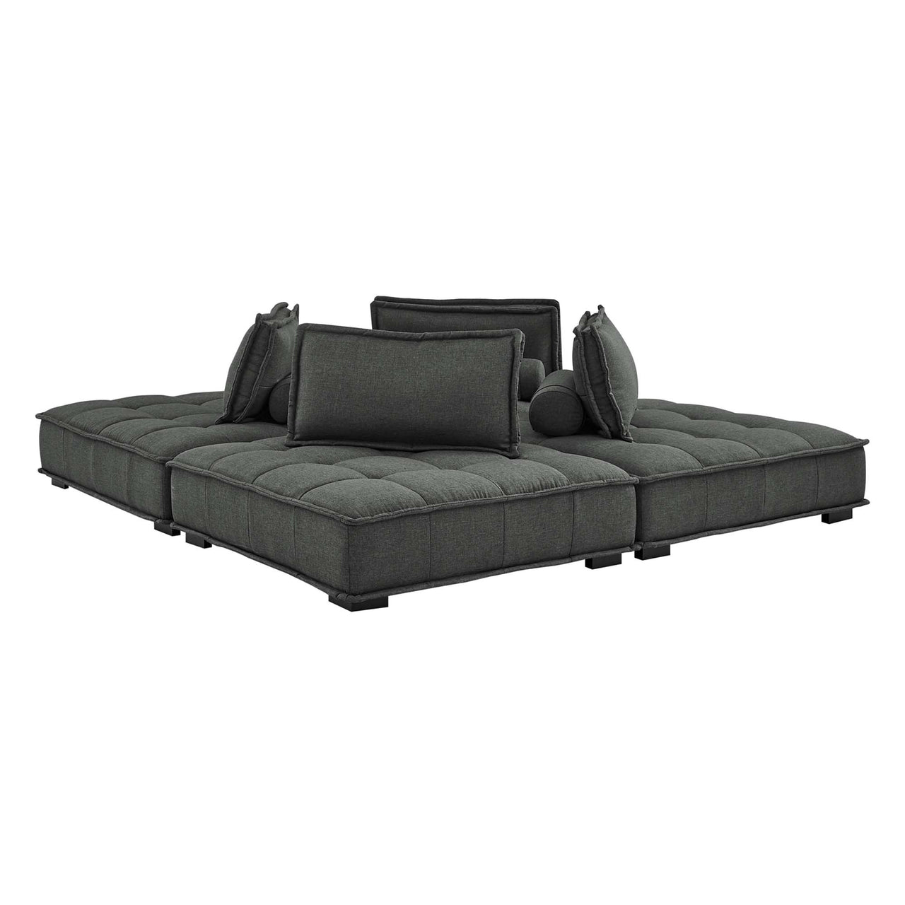 Introvert Fabric L-Shaped Modular Sectional, Gray