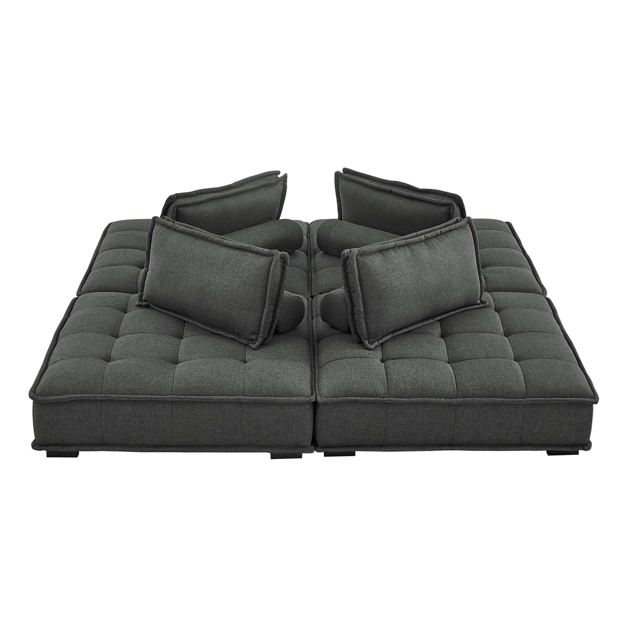 Introvert Fabric L-Shaped Modular Sectional, Gray