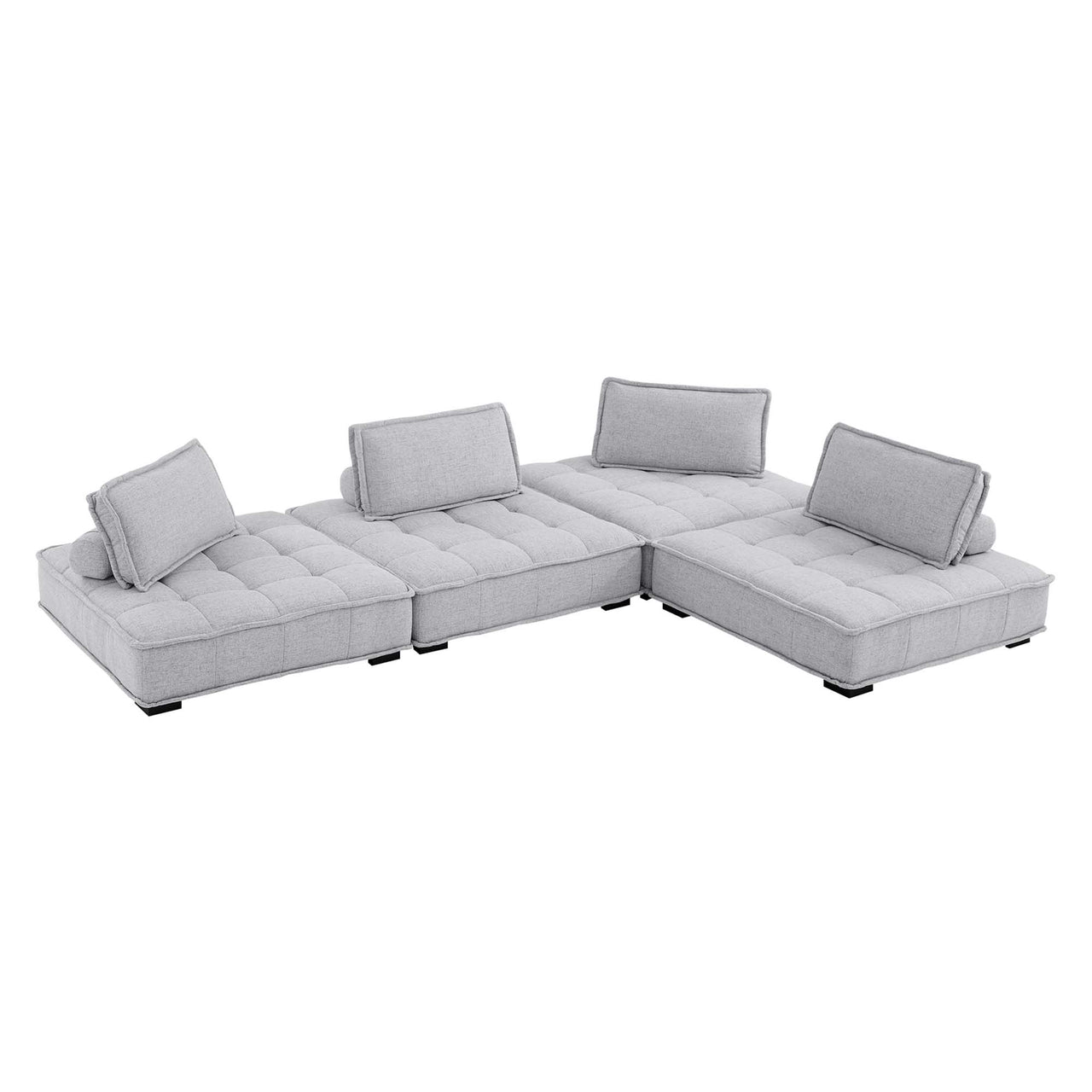Introvert Fabric L-Shaped Modular Sectional, Light Gray