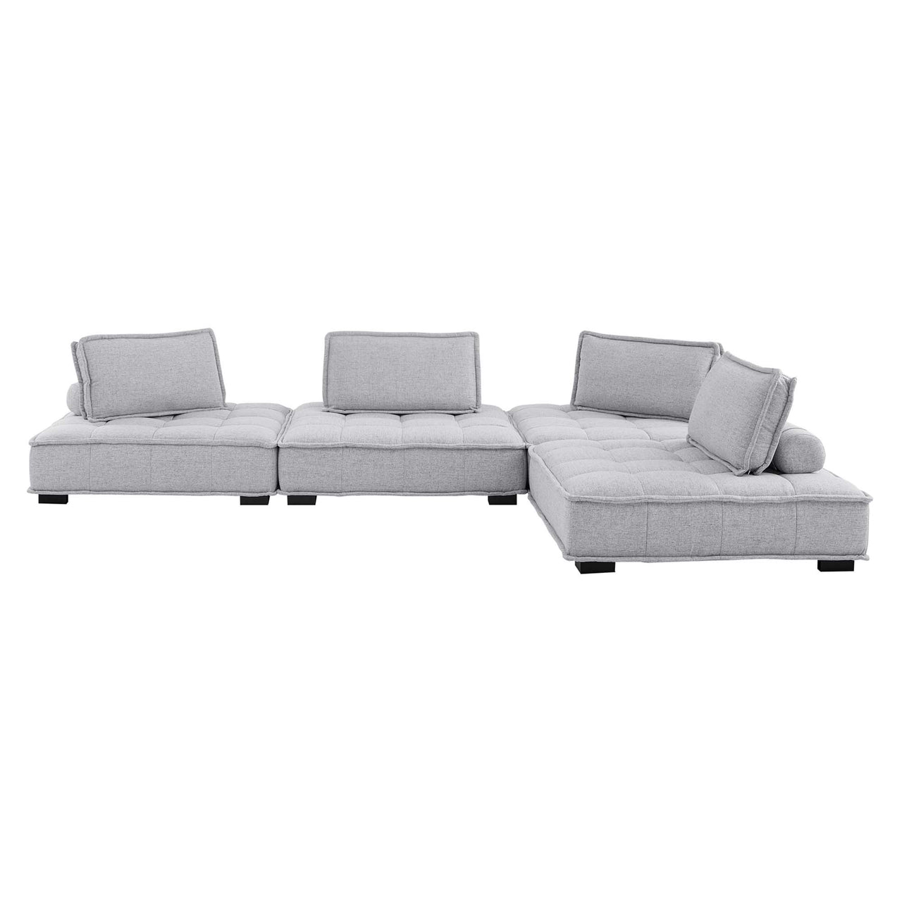 Introvert Fabric L-Shaped Modular Sectional, Light Gray