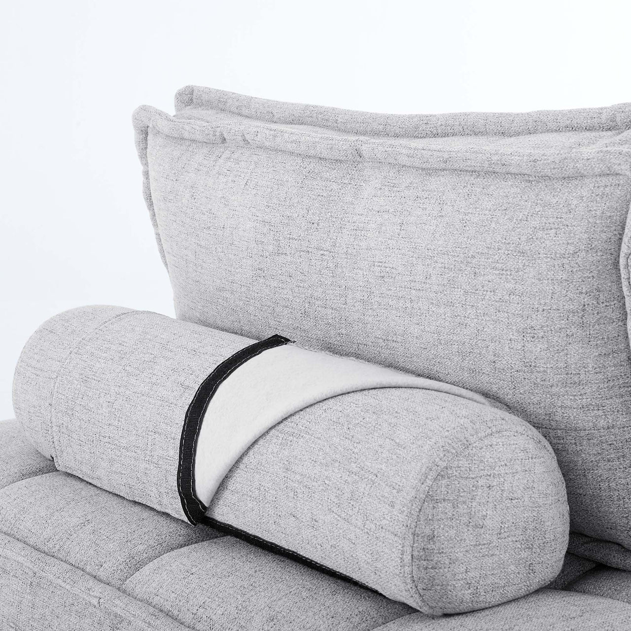 Introvert Fabric L-Shaped Modular Sectional, Light Gray