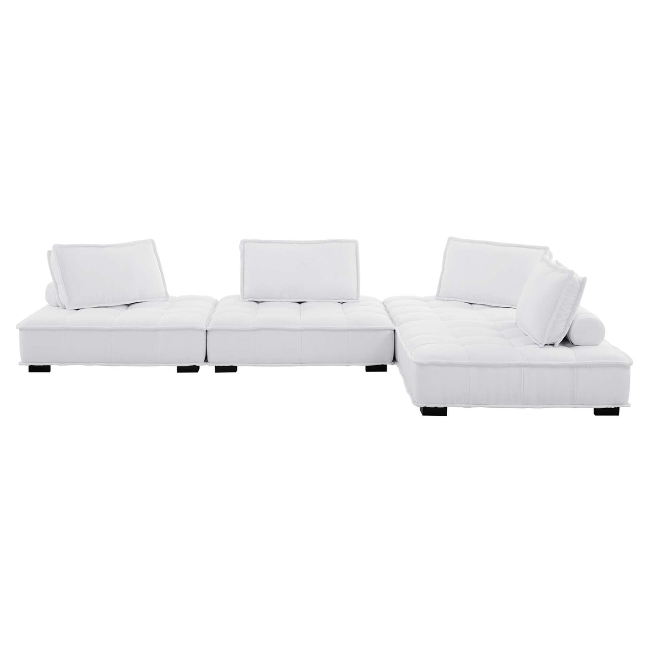 Introvert Fabric L-Shaped Modular Sectional, White