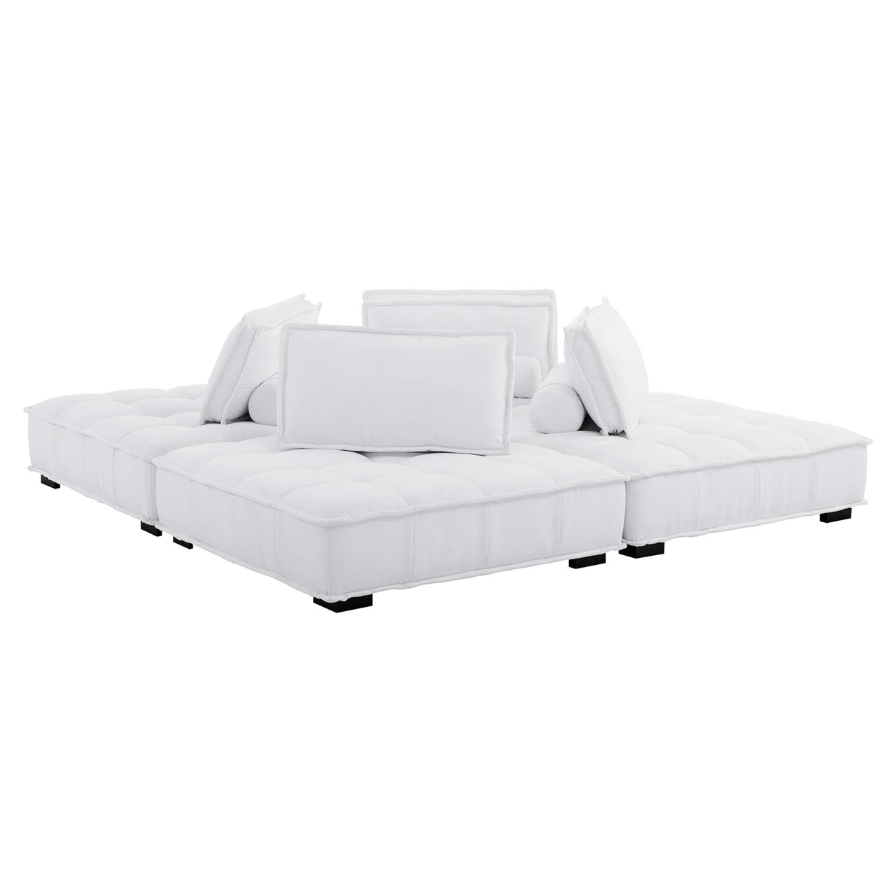 Introvert Fabric L-Shaped Modular Sectional, White