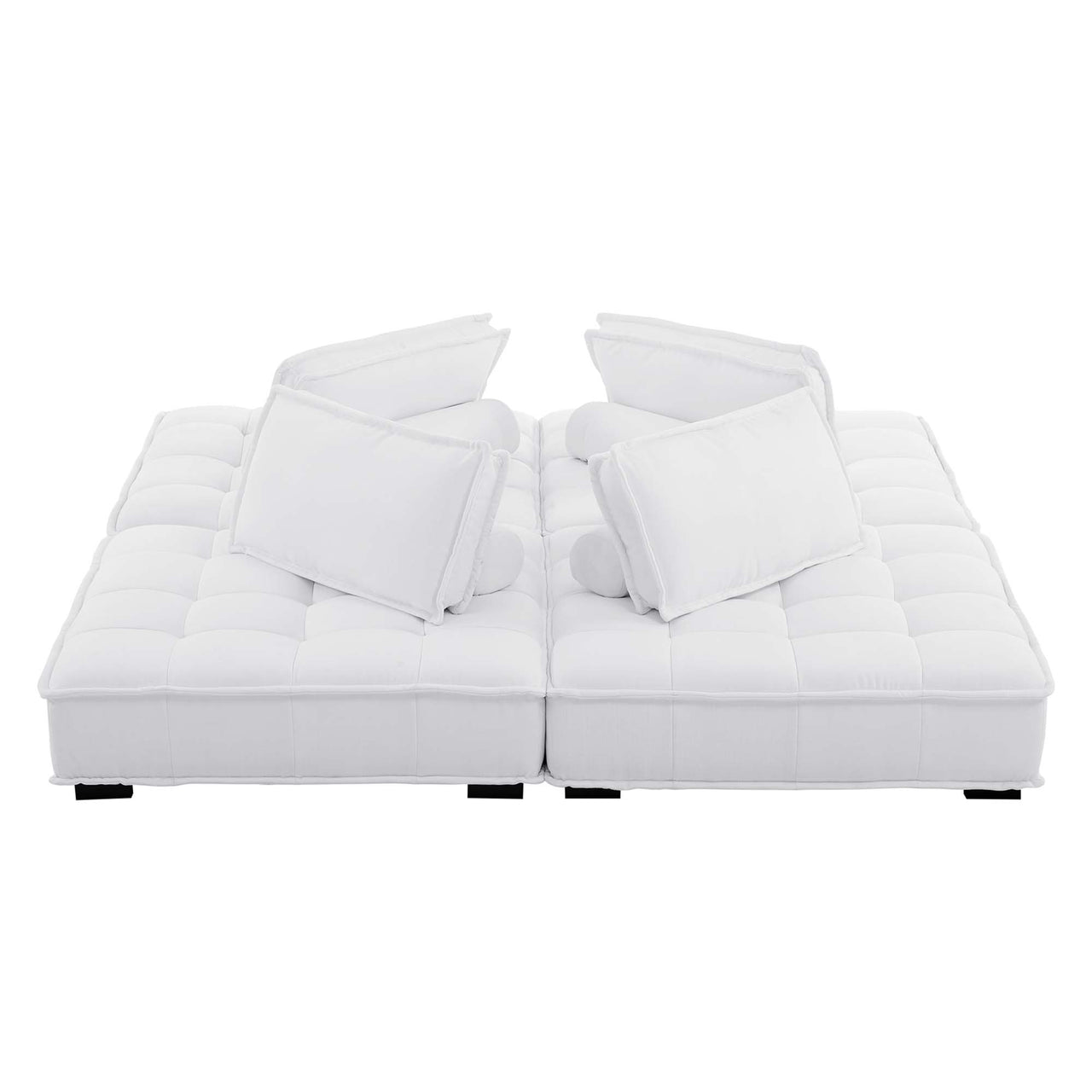 Introvert Fabric L-Shaped Modular Sectional, White