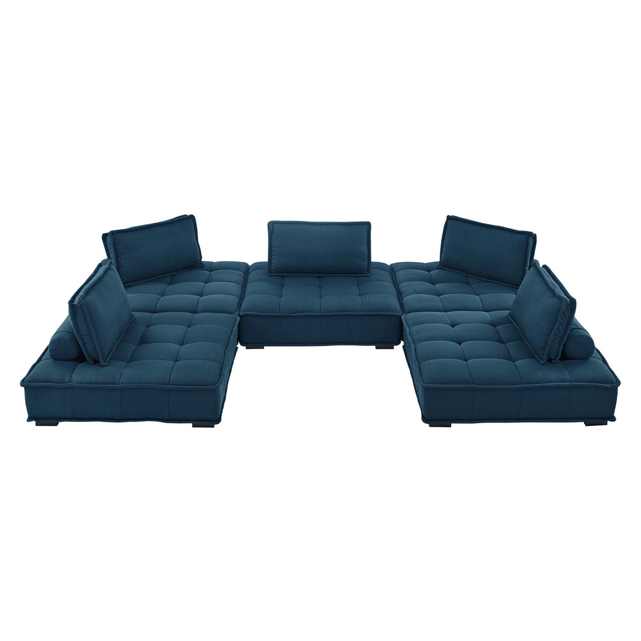 Introvert Fabric U-Shaped Modular Sectional, Azure