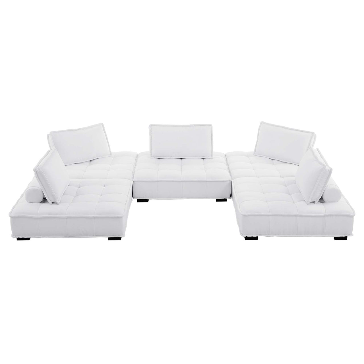 Introvert Fabric U-Shaped Modular Sectional, White