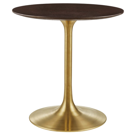 Ensemble Round Dining Table, Extra Small, Gold & Cherry Walnut
